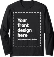 Custom Front & Back Print Long Sleeve T-Shirt with Your Image for Men and Women by Modify by Print on Demand